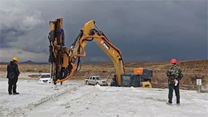 PL-1000L Буровая установка на экскаватор в работе